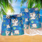 Cat Companionship Beach Shorts Pattern Detail For Cruise Vacations And Vacation Ready Style