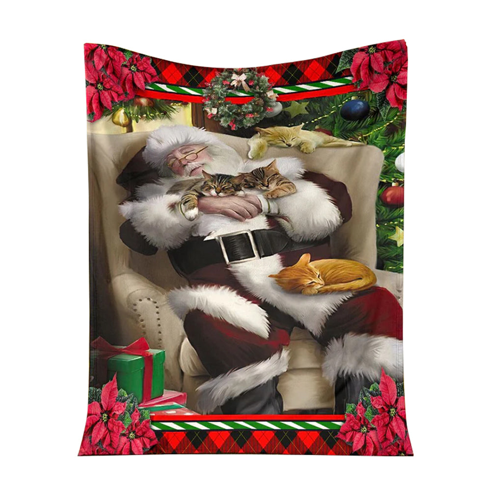 Cat All I Want For Christmas Is A Nap Flannel Blanket For Cozy Bedroom Sofa Decor