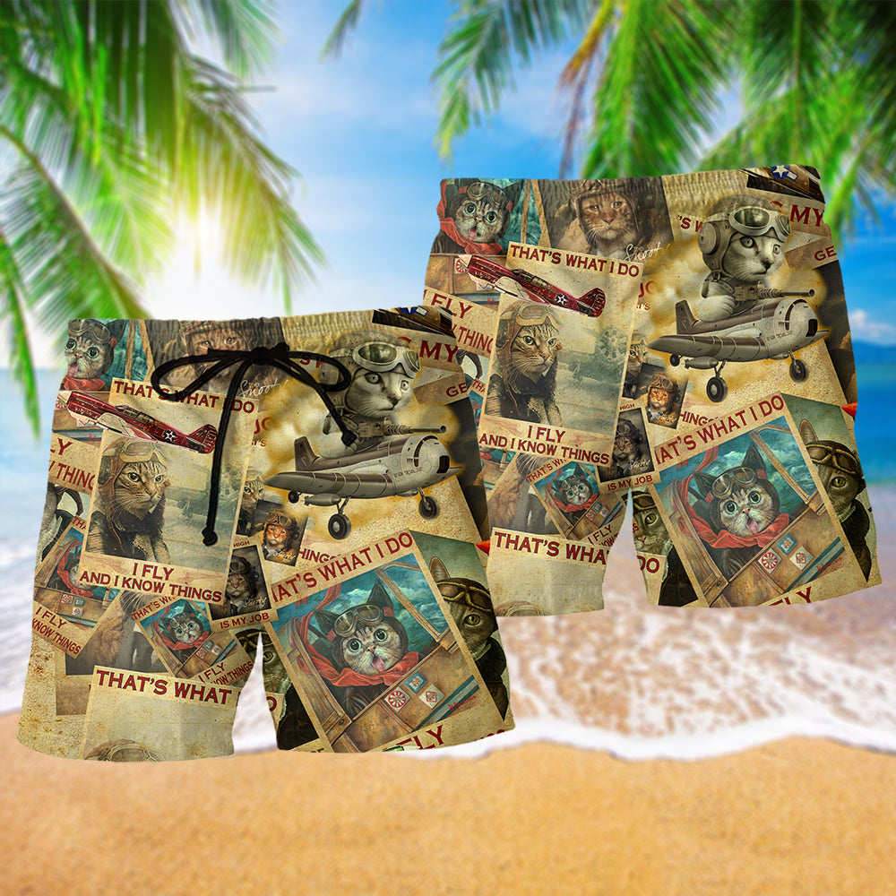 Cat Beach Shorts Pattern Detail For Casual Outings And Laid Back Styling