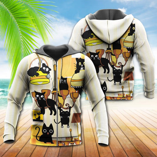 Funny Cat Dinner Hoodie For Animal Lovers Casual Streetwear Travel And Everyday Comfort