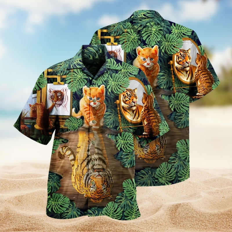 Cat Tiger Hawaiian Shirt For Coastal Travel, Casual Events, And Comfortable Summer Wear