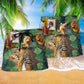 Cat And Tiger Tropical Leaves Hawaiian Print Beach Shorts For Beach Days And Resort Travel