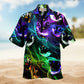 Cat Awesome Flash Neon Style Hawaiian Shirt For Summer Vacation Beach Travel And Relaxed Casual Wear