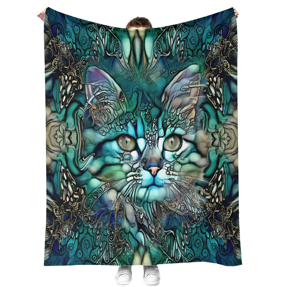 Cat Flannel Blanket For Cozy Bedroom Sofa Decor