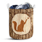 Small Size Cat Bark Wood Classic Laundry Basket For Bathroom Bedroom Storage