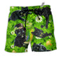 Cat Black Cats Love Green Hawaiian Print Beach Shorts For Relaxed Warm Weather Wear