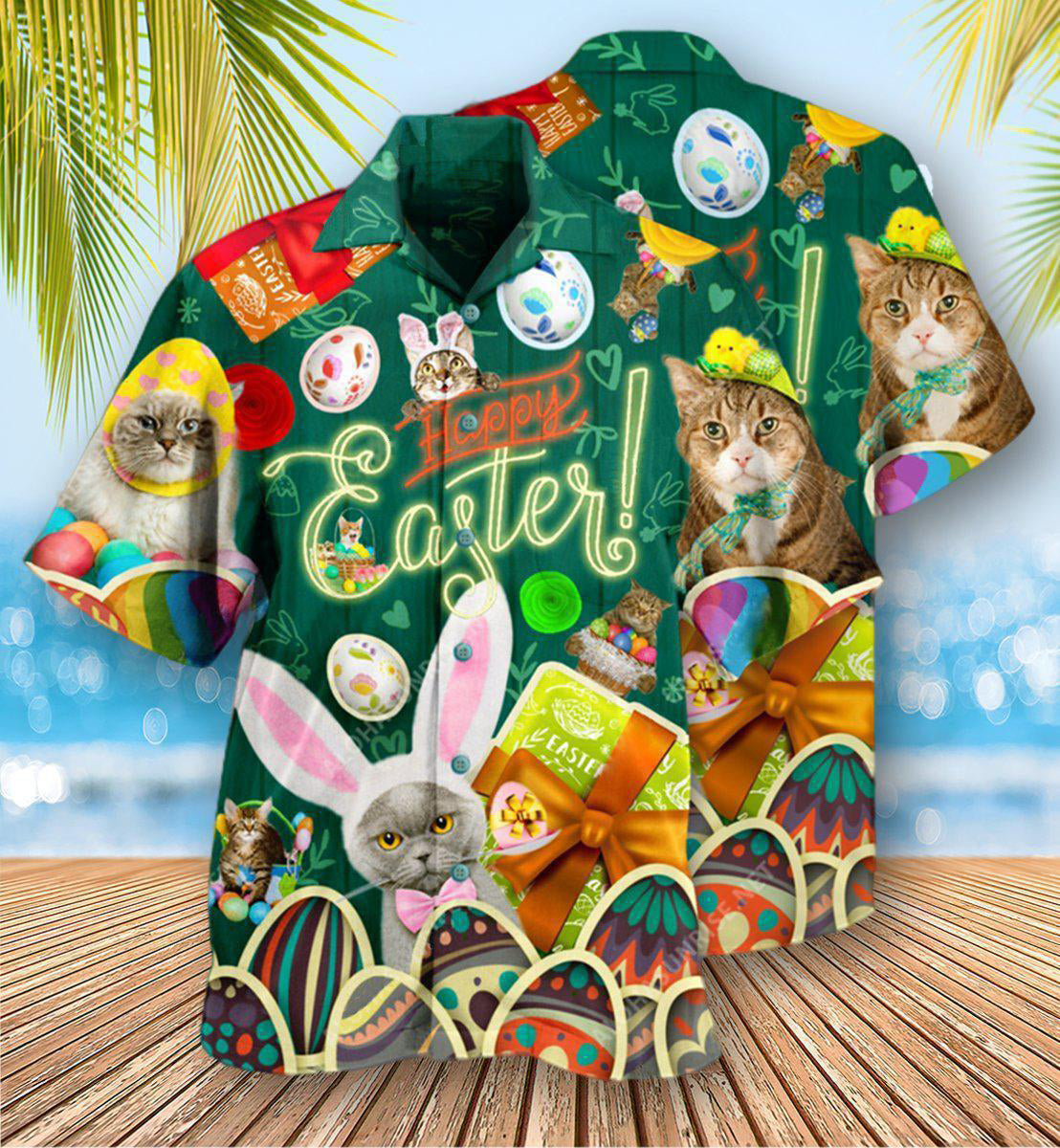 Easter Cat Blessings Hawaiian Shirt For Beach Holidays Festive Outings And Thoughtful Seasonal Gifts