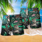 Epic Cat Battle Action Beach Shorts Pattern Detail For Island Trips And Relaxed Casual Style