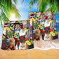 Fresh Cat Smoothie Fruit Fun Beach Shorts Artwork Detail For Tropical Travel And Everyday Wear