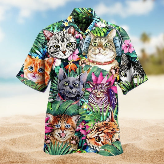 Cat Creative Pattern Hawaiian Shirt For Beach Days, Summer Outings, And Thoughtful Gift Giving