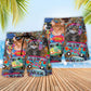 Colorful Cat Beach Shorts Pattern Detail For Seaside Leisure And Casual Outdoor Comfort