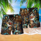 Cat Machine Beach Shorts Pattern Detail For Leisure Travel And Comfortable Daily Wear