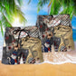 Detective Cat Beach Shorts Pattern Detail For Seaside Leisure And Leisure And Relaxation