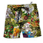 Cat Merry Christmas Angel Hawaiian Print Beach Shorts For Festive Outdoor Style