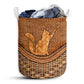 Small Size Cat Mom Rattan Texture Laundry Basket For Bathroom Bedroom Storage