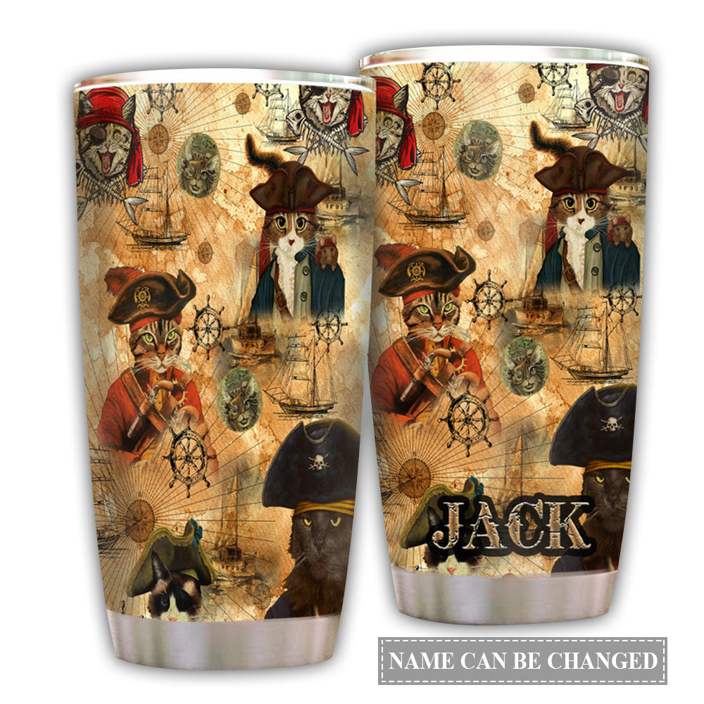Cat Pirates Personalized 20 Oz Tumbler For Coffee Travel And Daily Drinks