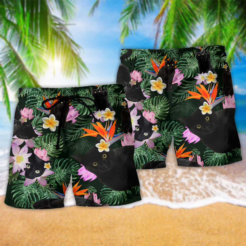 Cat Powered By Hawaii Fun Beach Shorts Design Detail For Coastal Escapes And Daily Wear
