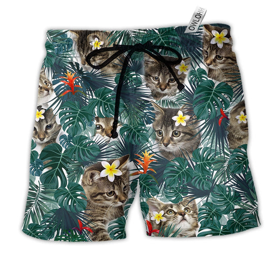 Cat Powered By Cat Sand Hawaii Tropical Hawaiian Beach Shorts For Tropical Coastal Getaways