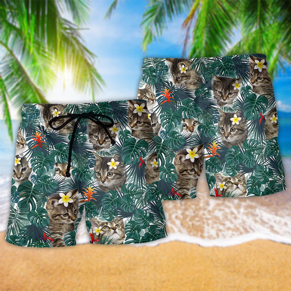 Cat Sand Powered Hawaii Beach Shorts Pattern Detail For Beachside Relaxation And Vacation Ready Style