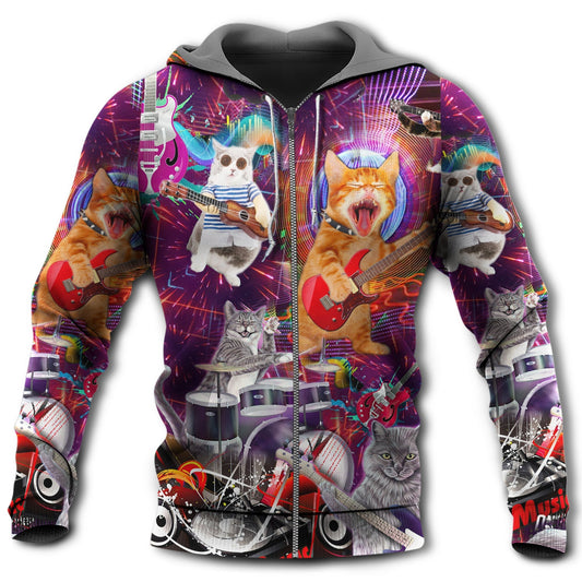 Rock Cat Music Lover Hoodie For Music Inspired Outfits Festivals And Relaxed Everyday Wear