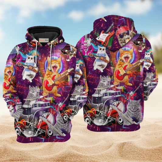 Cat Rocker Music Hoodie For Music Culture Travel Days And Comfortable Casual Wear