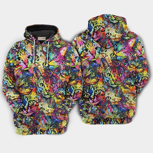 Colorful Cat Smile Hoodie For Wildlife Adventures Everyday Wear And Relaxed Outfits