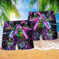 DJ Cat Music Beach Shorts Pattern Detail For Casual Summer Plans And Laid Back Daily Wear