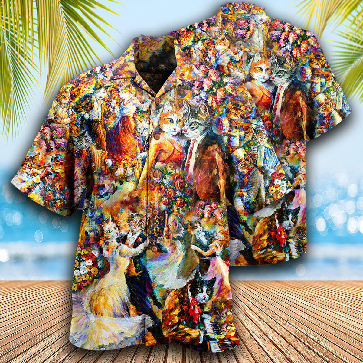 Cat Sound Dance Hawaiian Shirt For Vacation Days And Relaxed Coastal Outings