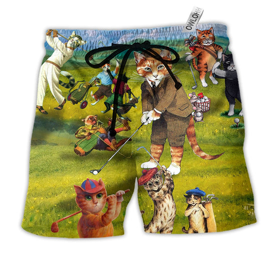 Cat That What I Do I Play Golf And I Know Thing Beach Shorts For Active Summer Travel