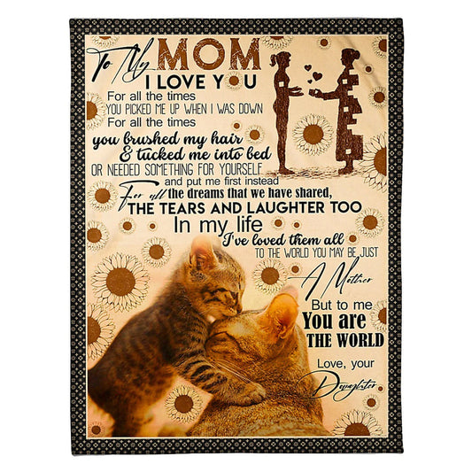 Cat To My Mom Cat In My Life Flannel Blanket For Cozy Bedroom Sofa Decor