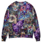 Cat Purple Trippy Sweater For Bohemian Style Festivals Travel And Casual Everyday Wear