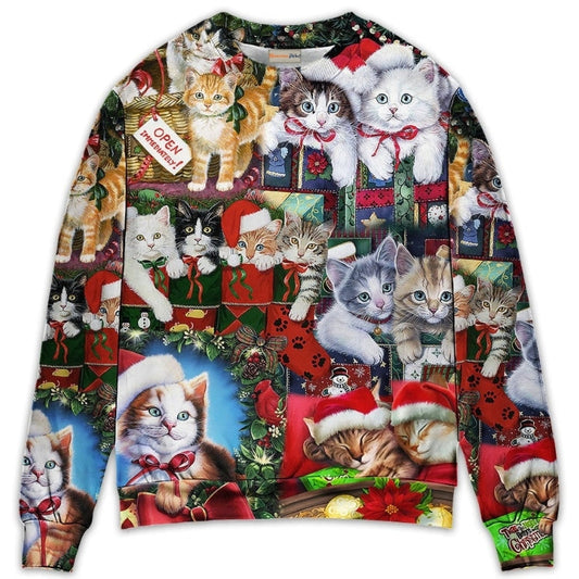 Cat Christmas Tree Merry Xmas Sweater For Seasonal Parties Cozy Gatherings And Thoughtful Holiday Gifts