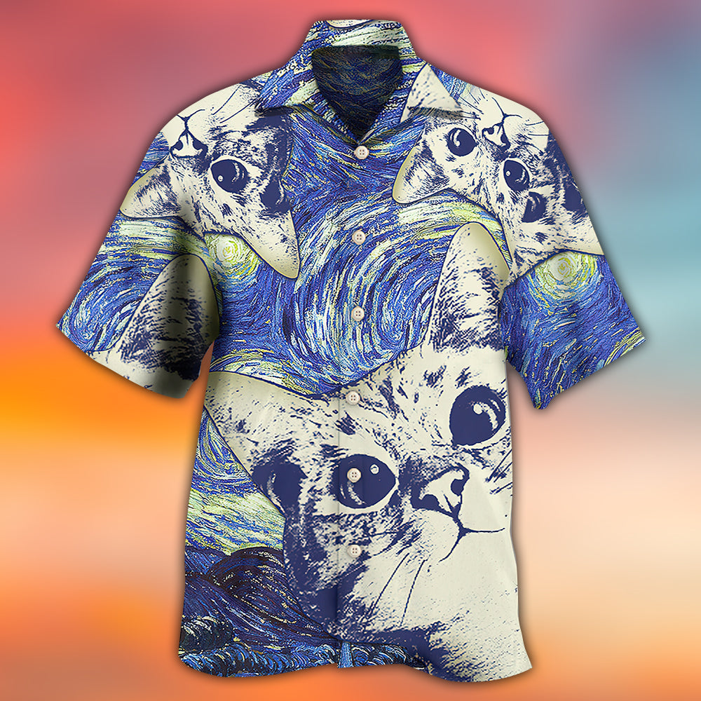 Cat Cute Hawaiian Shirt For Poolside Gathering And Coastal Style