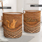 Cat Mom Rattan Texture Laundry Basket For Nursery Dorm And Home Storage