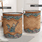 Cat Rattan Mandala Style Laundry Basket For Nursery Dorm And Home Storage