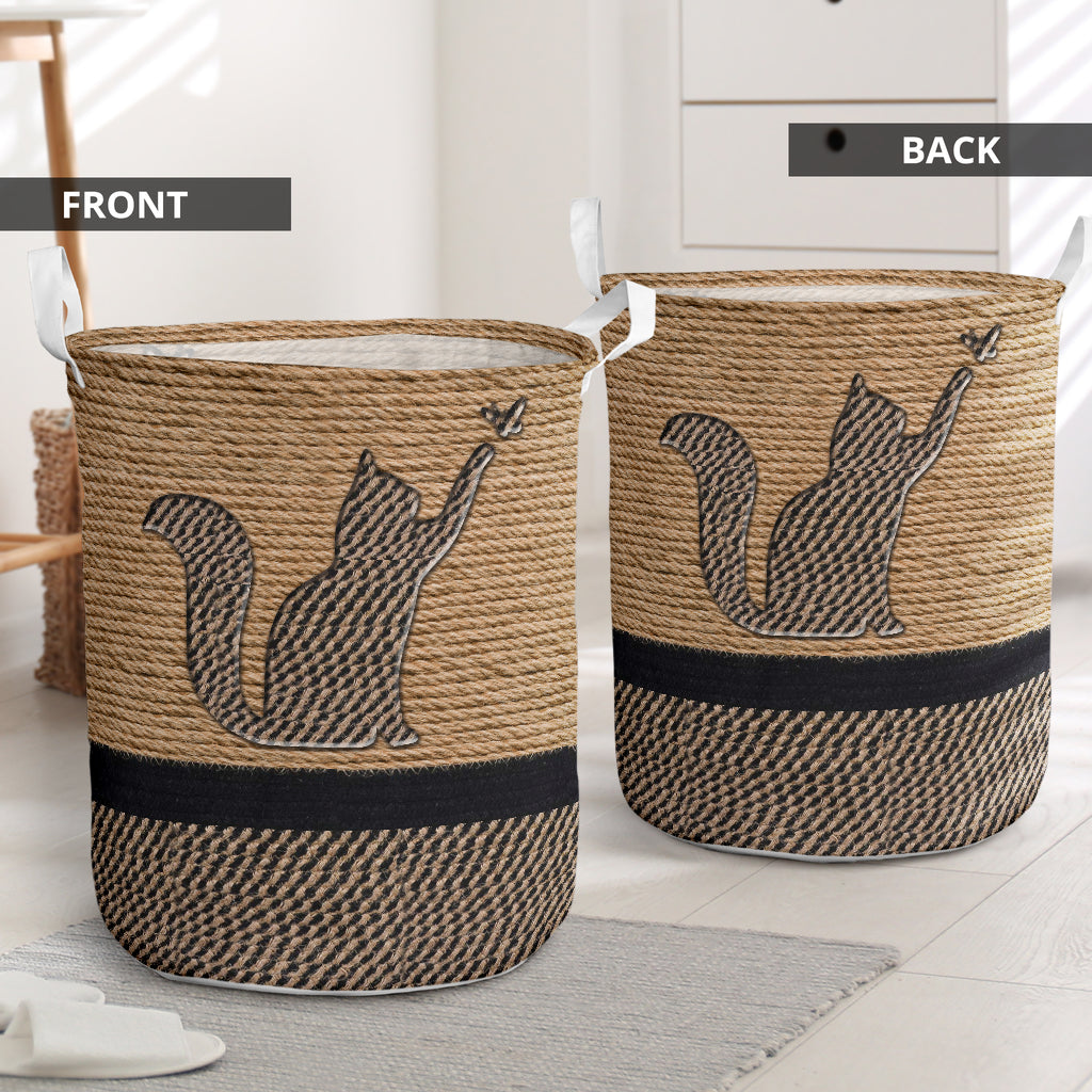 Cat Cute Rope Wallpaper Laundry Basket For Nursery Dorm And Home Storage