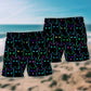 Cute Cat Minimal Fun Beach Shorts Pattern View For Vacation Travel And Outdoor Fun