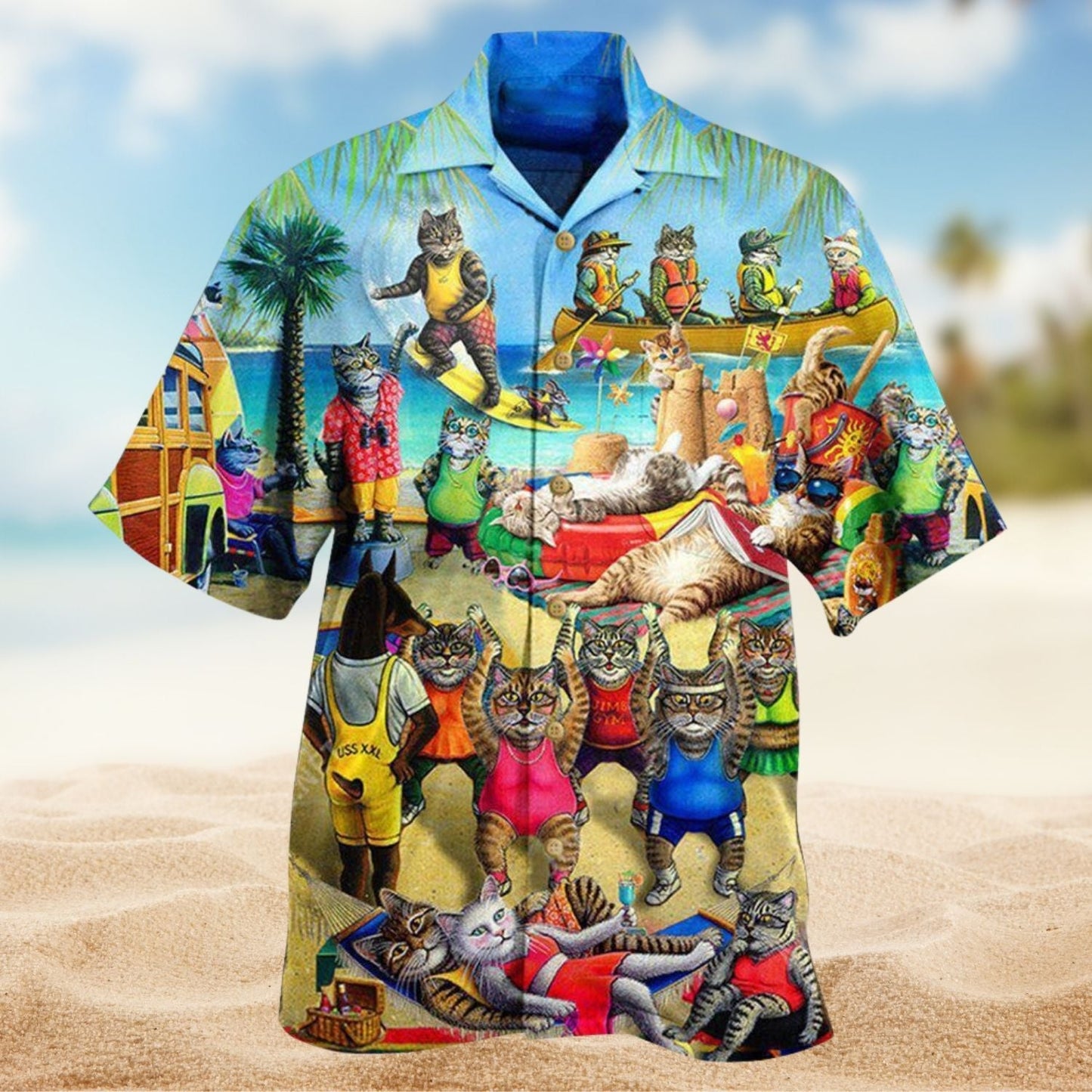 Cats Beach Spirit Hawaiian Shirt For Tropical Holidays, Outdoor Gatherings, And Everyday Comfort