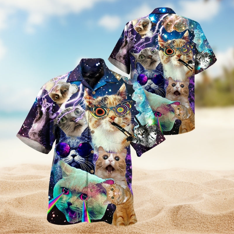 Cats Flying Cat Rebellion Hawaiian Shirt For Coastal Getaways, Outdoor Gatherings, And Thoughtful Gift Giving