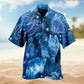 Neon Cats Blue Hawaiian Shirt For Coastal Getaways, Outdoor Gatherings, And Thoughtful Gift Giving