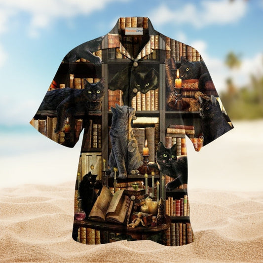 Cats Love Book Every Time Hawaiian Shirt For Tropical Travel Outdoor Parties And Relaxed Casual Wear