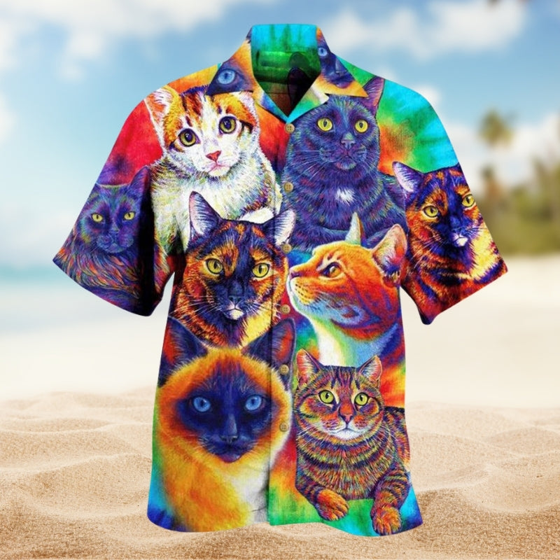 Cats Style Hawaiian Shirt For Summer Gathering And Seasonal Wardrobe