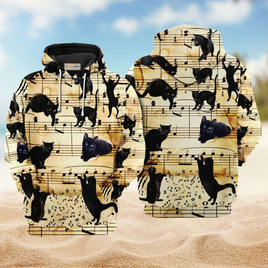 Cats Love Music Hoodie For Musicians Weekend Travel And Thoughtful Gift Giving
