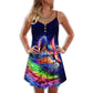 Cats Love V-Neck Sleeveless Cami Dress For Parties And Relaxed Everyday Styling