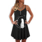 Cat Love Unique V-Neck Sleeveless Cami Dress For Festivals And Relaxed Daily Fashion