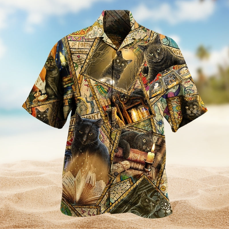 Cats Magic Hawaiian Shirt For Tropical Holidays, Outdoor Gatherings, And Everyday Comfort