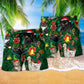 Christmas Colorful Cat Beach Shorts Pattern Detail For Sunny Day Adventures And Versatile Outdoor Wear