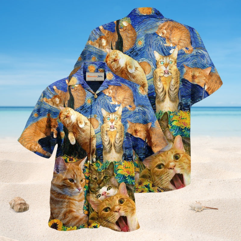 Cats Sight Stars Dream Hawaiian Shirt For Beach Days, Summer Outings, And Thoughtful Gift Giving