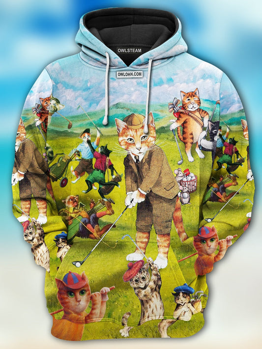 Cats play golf - Hoodie - HOOD07TNH180921