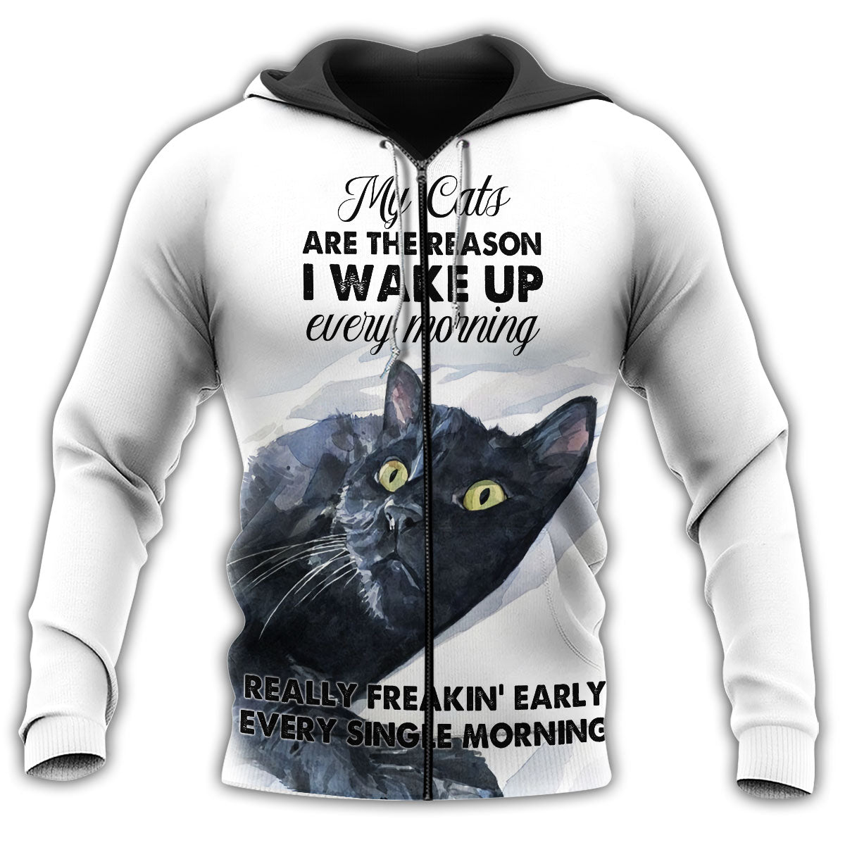 Funny Cats Wake Up Hoodie For Relaxed Streetwear Weekend Travel And Everyday Style